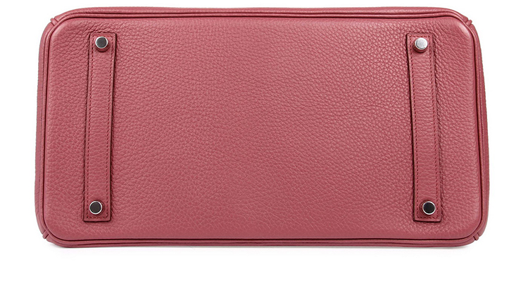 hermes(爱马仕) 玫瑰茶粉色皮质手提包