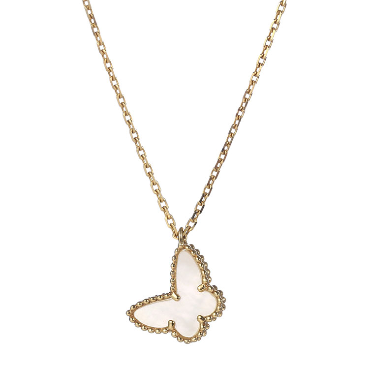 van cleef & arpels(梵克雅宝) 18k黄金小蝴蝶贝母项链