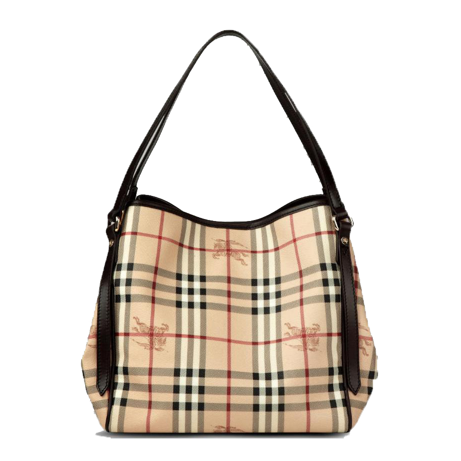 burberry(博柏利) 经典骑士格纹pvc棕色边单肩包