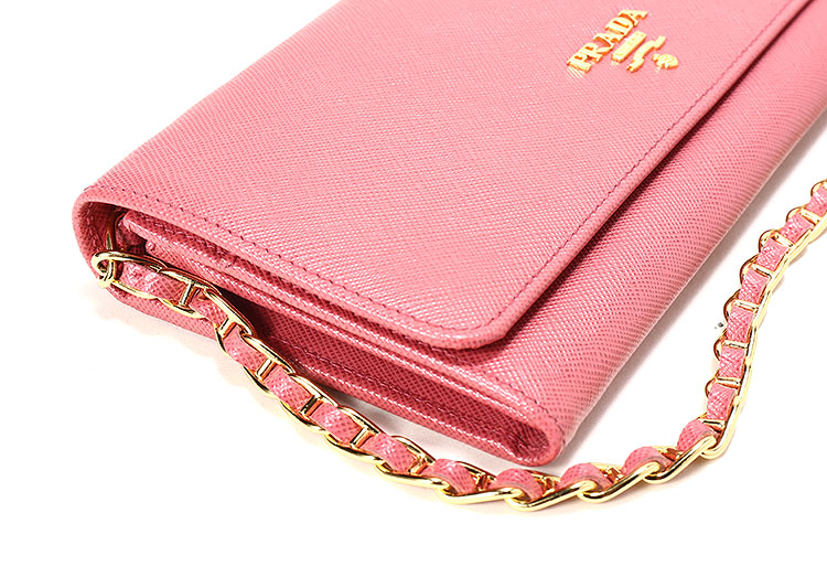 prada(普拉达) 桃粉色皮质长款钱夹