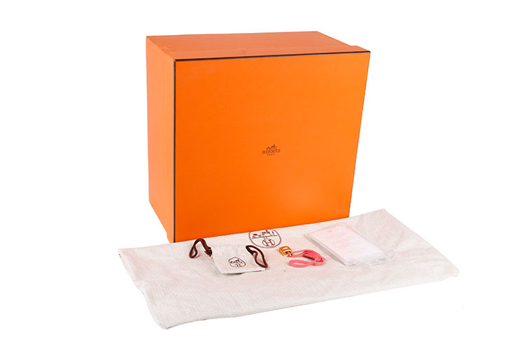 hermes(爱马仕) 唇膏粉u5皮质金扣手提包 birkin35