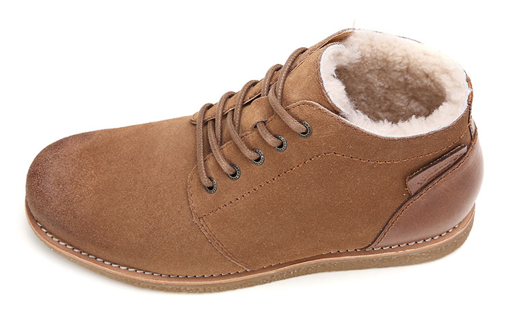 jumbougg 男士栗色皮毛一体商务休闲皮鞋 41