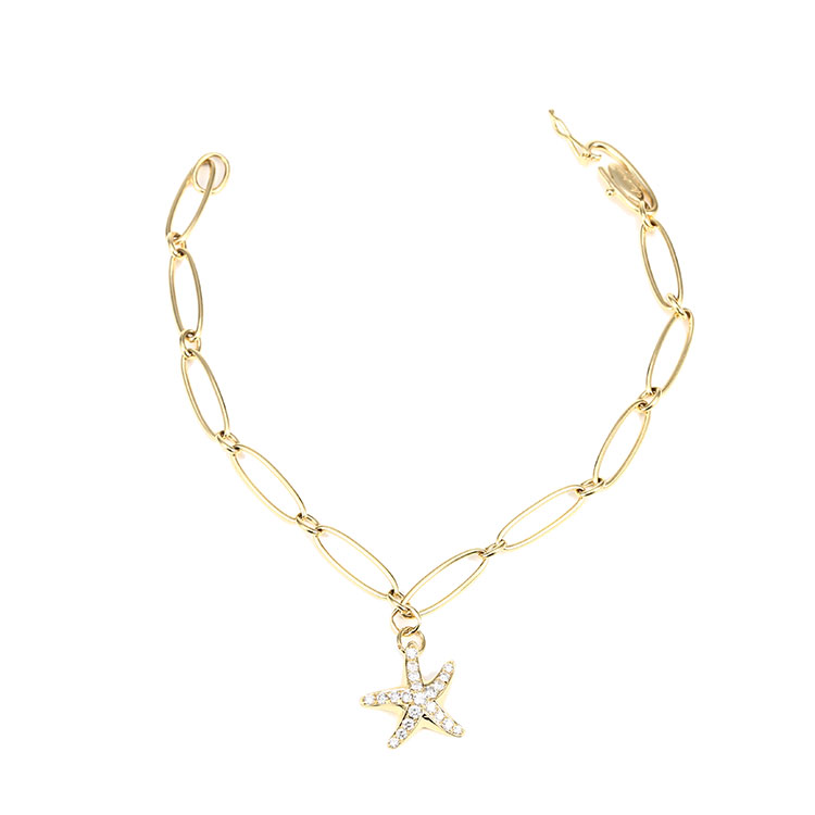 tiffany & co.(蒂芙尼) #18k金海星镶钻手链