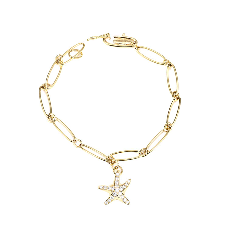 tiffany & co.(蒂芙尼) #18k金海星镶钻手链