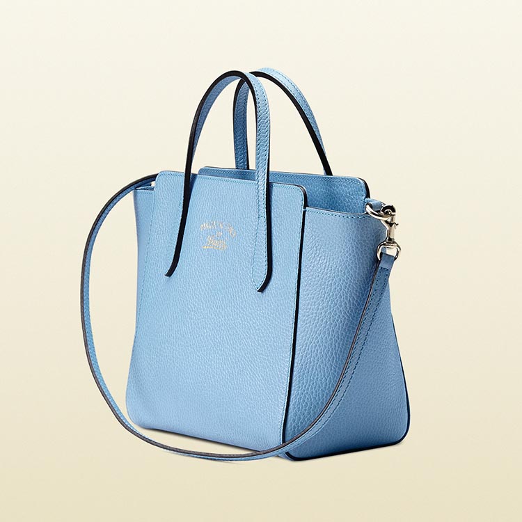 gucci/古驰swing浅蓝色迷你真皮手提包 hy
