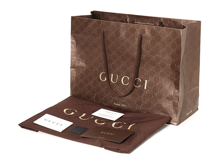 gucci(古驰) #黑色皮质单肩包