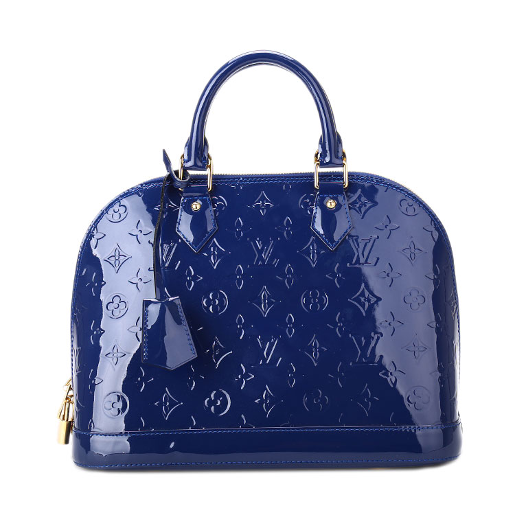 louis vuitton(路易威登) 深蓝色漆皮alma小号手提包