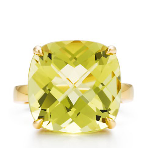 tiffany & co.(蒂芙尼)黄水晶鸡尾酒18k金戒指grp02202 5号