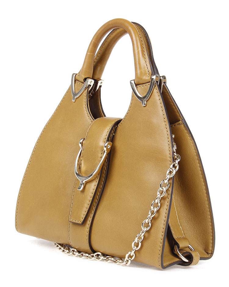 gucci(古驰) 浅橄榄色皮质两用包