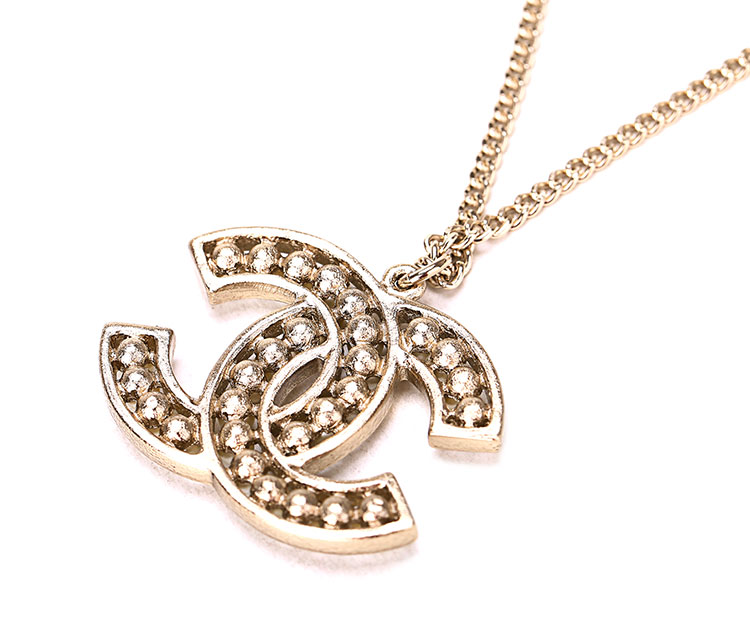 chanel(香奈儿) 浅金色双c吊坠项链