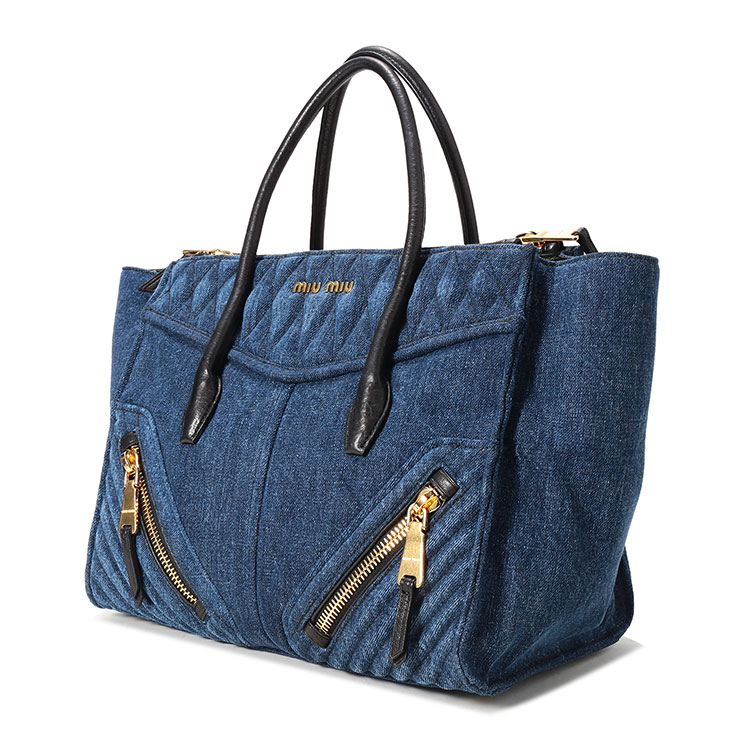 miumiu(缪缪) 蓝色牛仔手提包