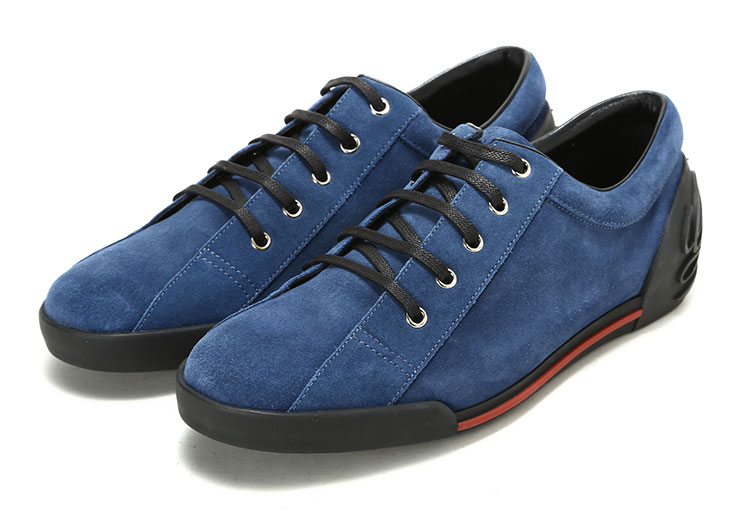 gucci(古驰) 藏蓝色麂皮男士系带休闲鞋7.5