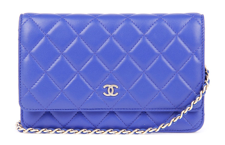 chanel(香奈儿) 蓝色皮质斜挎包woc