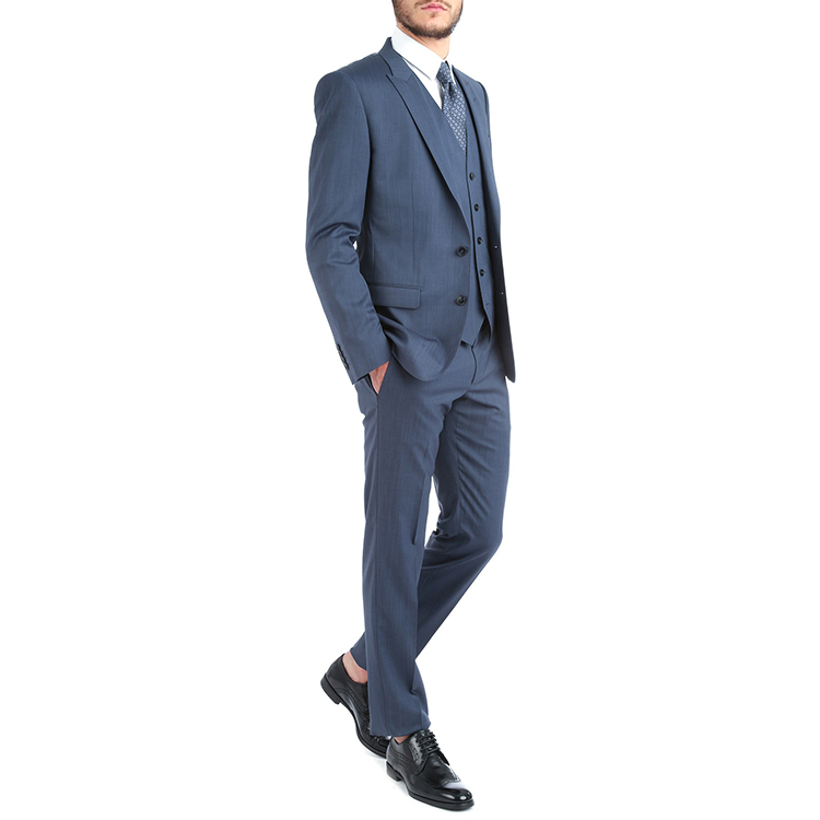 dolce&gabbana/杜嘉班纳男士双扣海蓝色羊毛西装套装gb