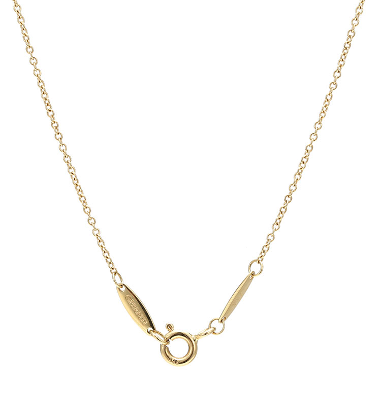 (蒂芙尼) #18k黄金elsa peretti diamonds by the yard 单钻锁骨链