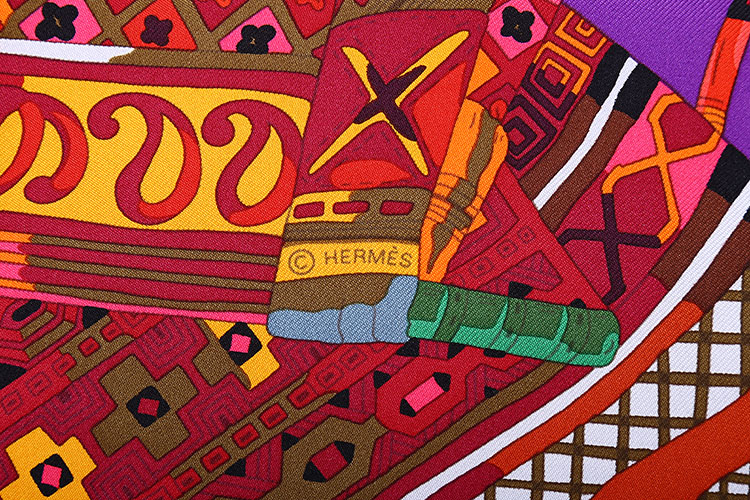 紫色底服饰图案印花丝巾】价格,图片,正品 – 寺库奢侈品网手机版