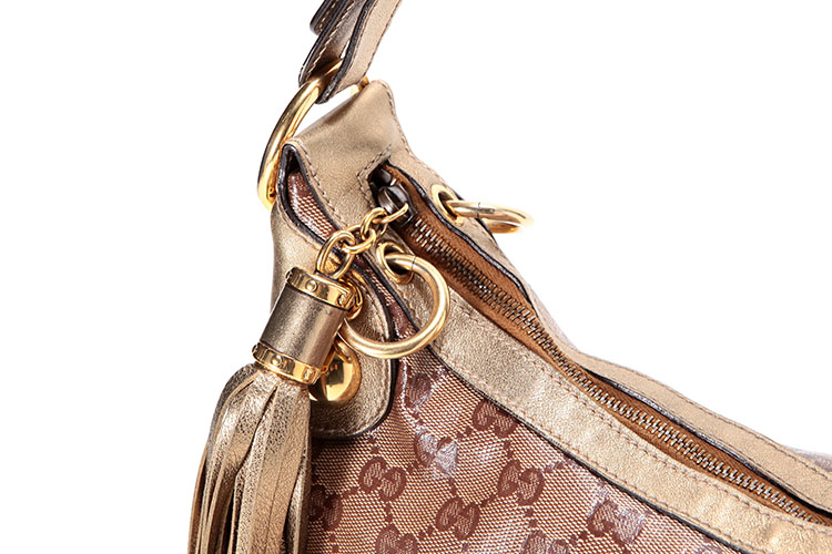 gucci(古驰) 金色水晶面盾牌标单肩包