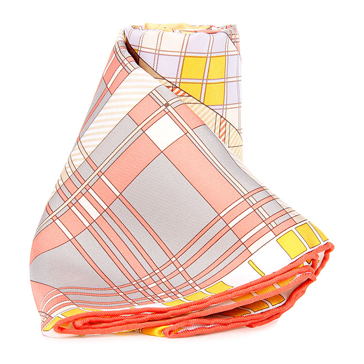 hermes(爱马仕) 花色格子图案丝巾90