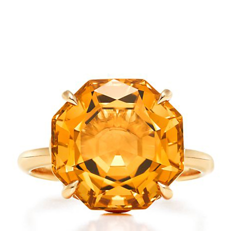 (蒂芙尼)18k金烟火环黄水晶戒指 6号grp07180