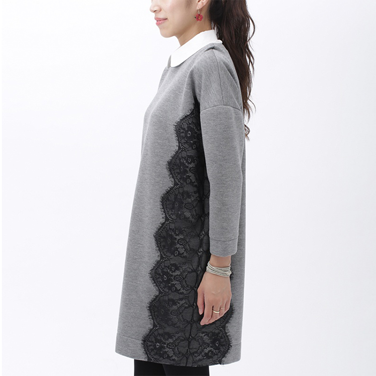 nanouniverse 女士附假领子侧面蕾丝连衣裙9999145117529