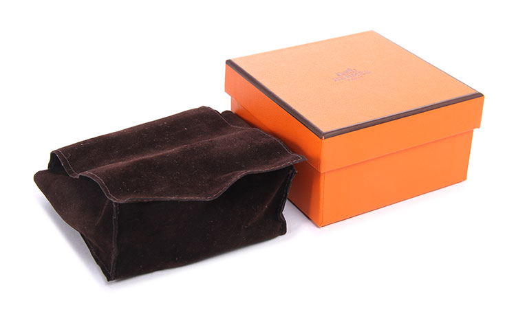 hermes(爱马仕)金棕色皮质宽版cdc手镯l