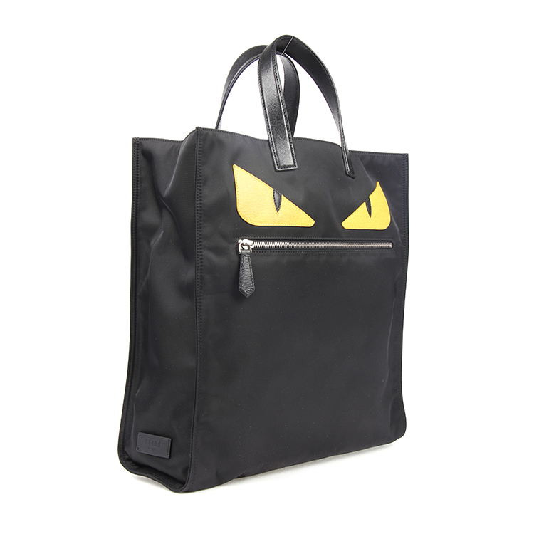 fendi(芬迪) 黑色尼龙小恶魔手提包