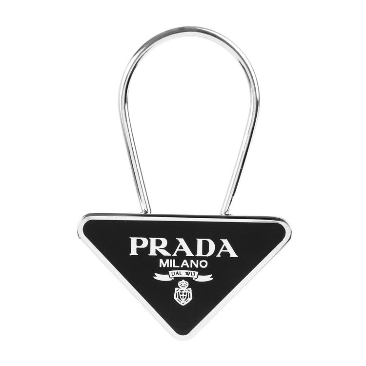 【prada普拉达 挂饰】prada(普拉达) m黑色三角标金属挂饰【正品 价格