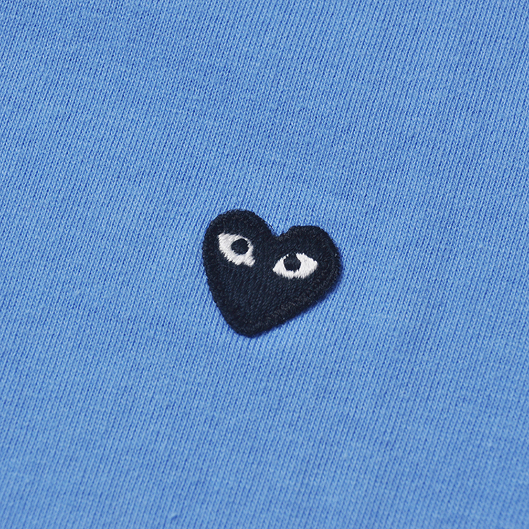 comme des garcons/川久保玲 男士短袖t恤 蓝色迷你黑心款az-t214-1