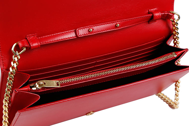 yves saint laurent(圣罗兰) m红色皮质斜挎包包邮价格 _全新yves