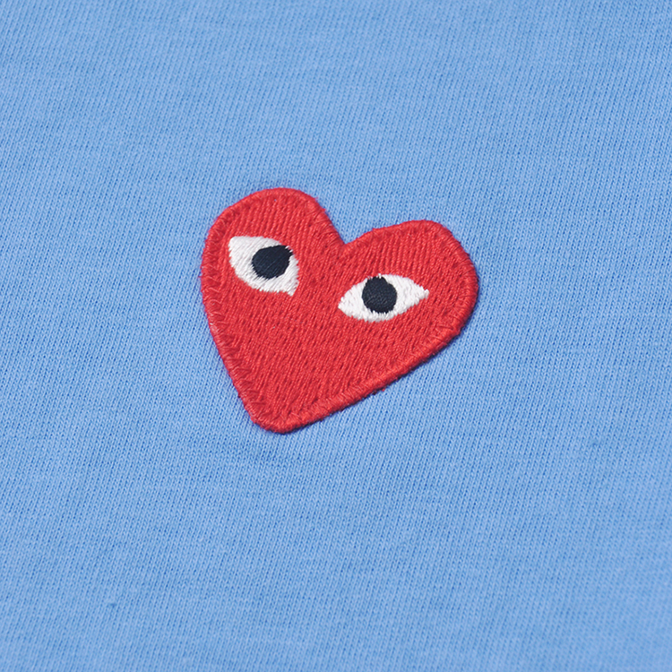 comme des garcons/川久保玲 男士短袖t恤 蓝色小红心款az-t212-1