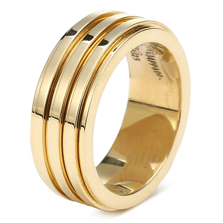 piaget(伯爵) 18k黄金三圈宽版戒指55