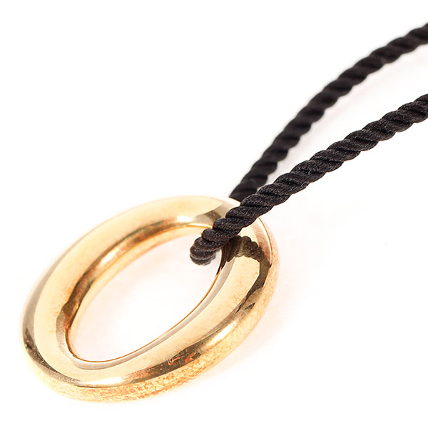 tiffany & co.(蒂芙尼) o形黑绳750黄金项链