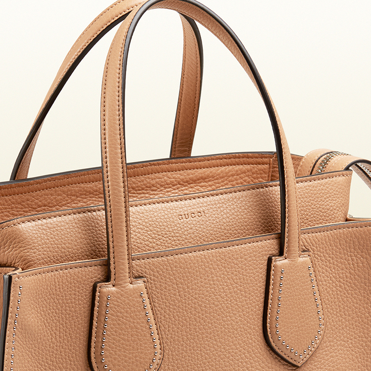 【预售】gucci(古驰) ramble装饰真皮分层购物袋 370822