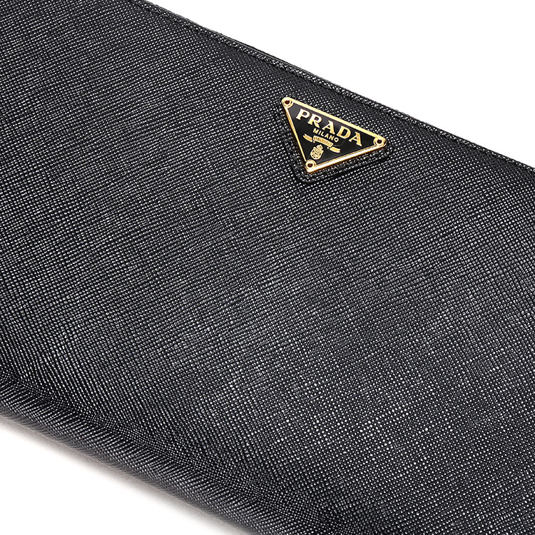 prada(普拉达) 黑色皮质拉链手包