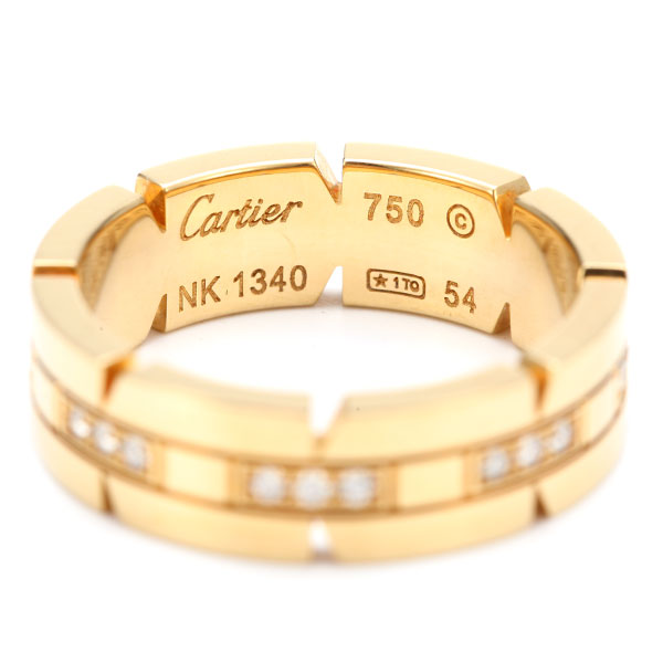 cartier(卡地亚 坦克系列18k黄金镶钻戒指54