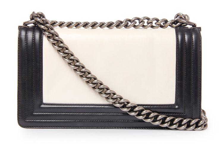 chanel(香奈儿) 黑/白拼色leboy单肩包