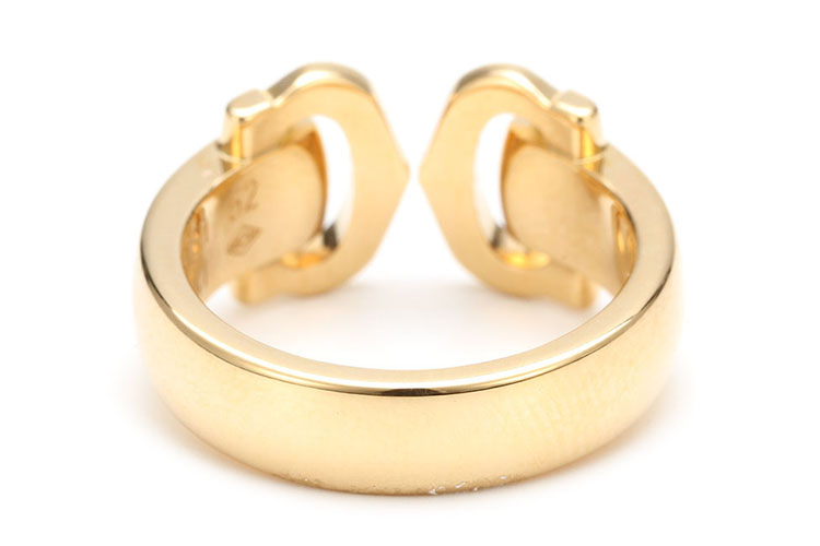 cartier(卡地亚) 18k黄金双c镶钻戒指52