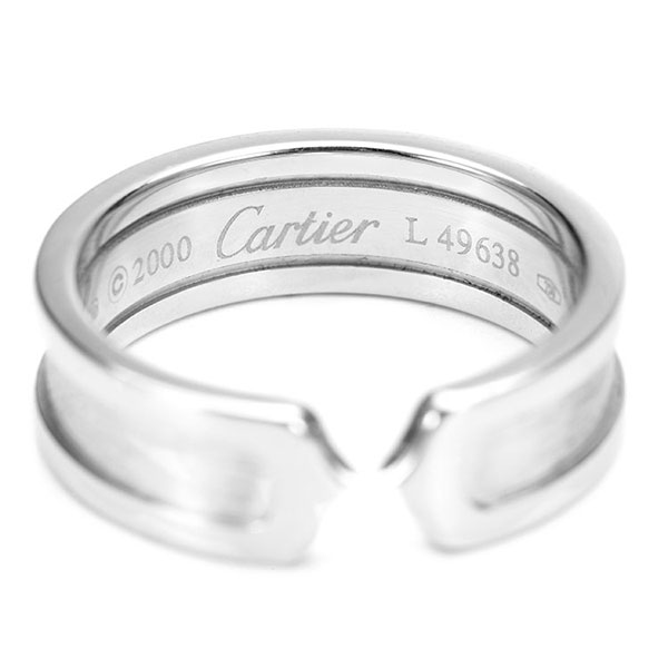 cartier(卡地亞) 雙c系列18k白金戒指56