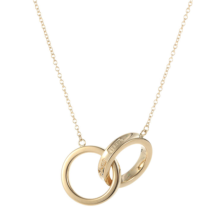 (蒂芙尼) tiffany 1837 系列18k黄金双环项链