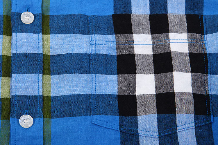burberry(博柏利) 浅蓝色格纹短袖衬衫 m