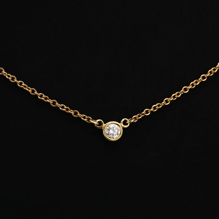 (蒂芙尼) #18k黄金elsa peretti系列钻石锁骨项链