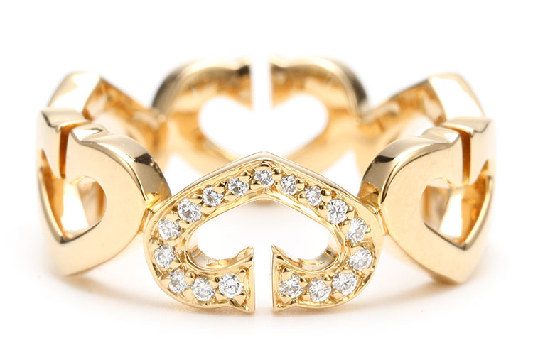 cartier(卡地亚) 心形图案和符号系列18k黄金镶钻戒指54