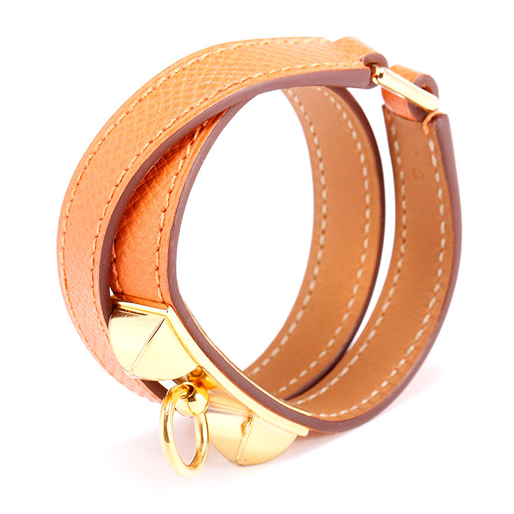 hermes(爱马仕) 橘色皮质cdc手环s