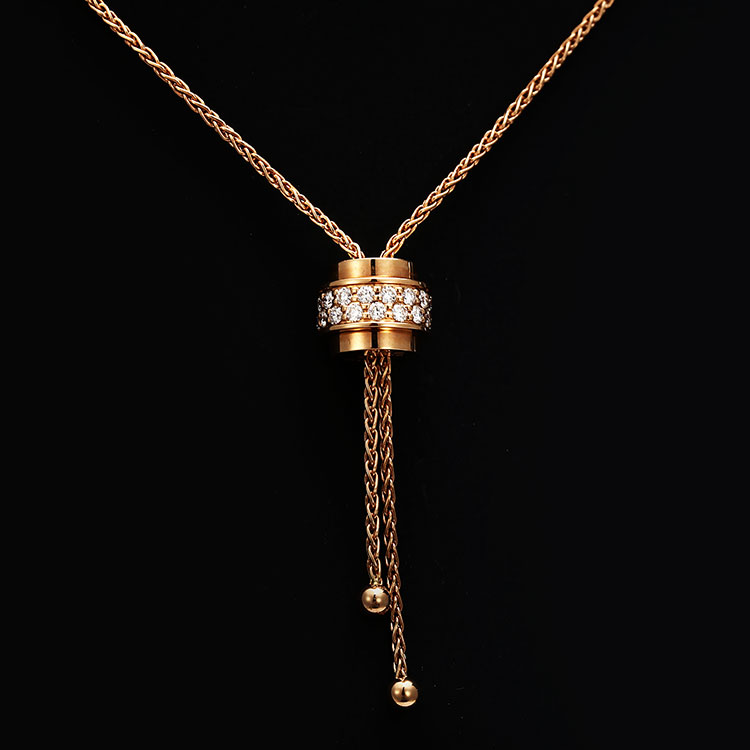piaget(伯爵) possession系列18k玫瑰金镶钻项链