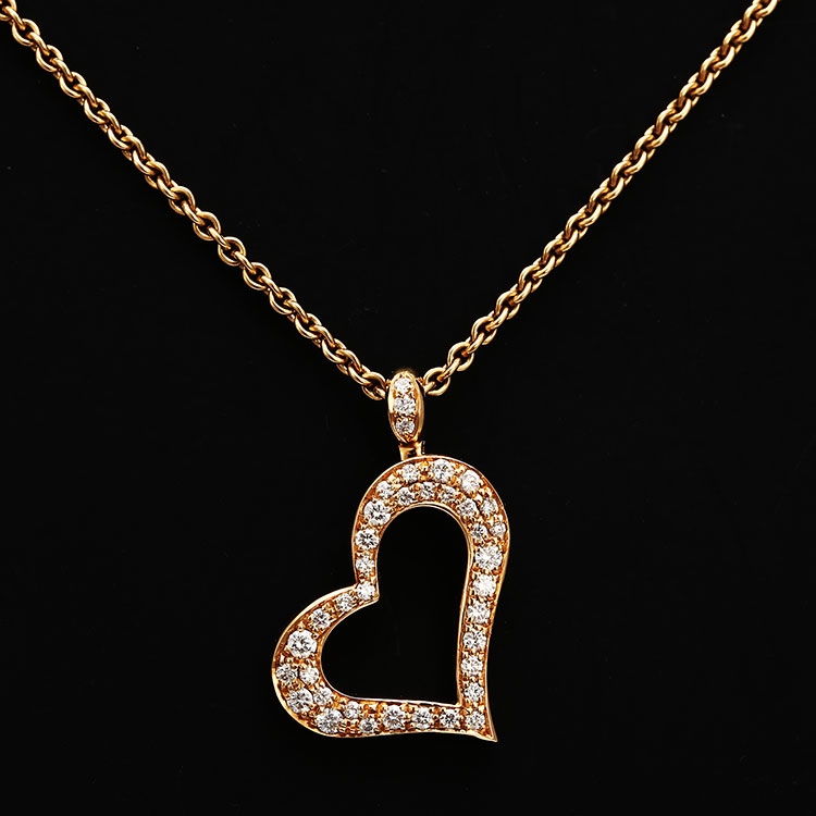 piaget(伯爵) piaget心形系列18k黄金项链