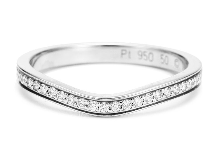 cartier(卡地亚) pt950铂金镶钻戒指50