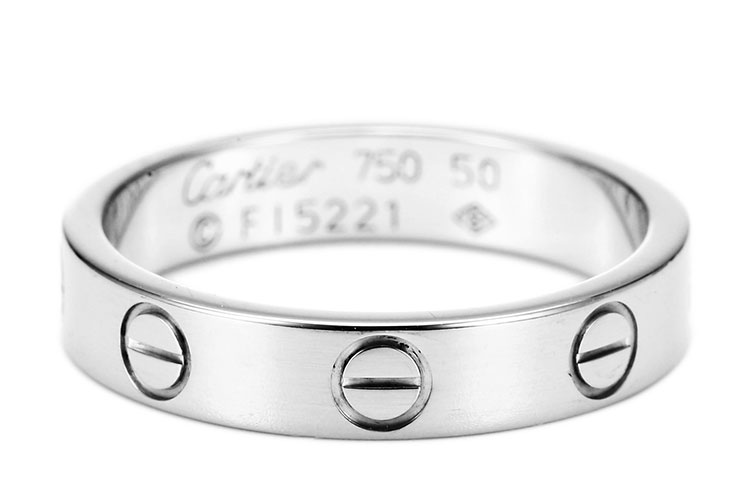 cartier(卡地亞) love系列18k白金戒指50