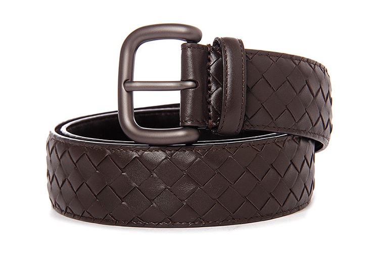 bottega veneta(葆蝶家) 深咖色编织皮质腰带90