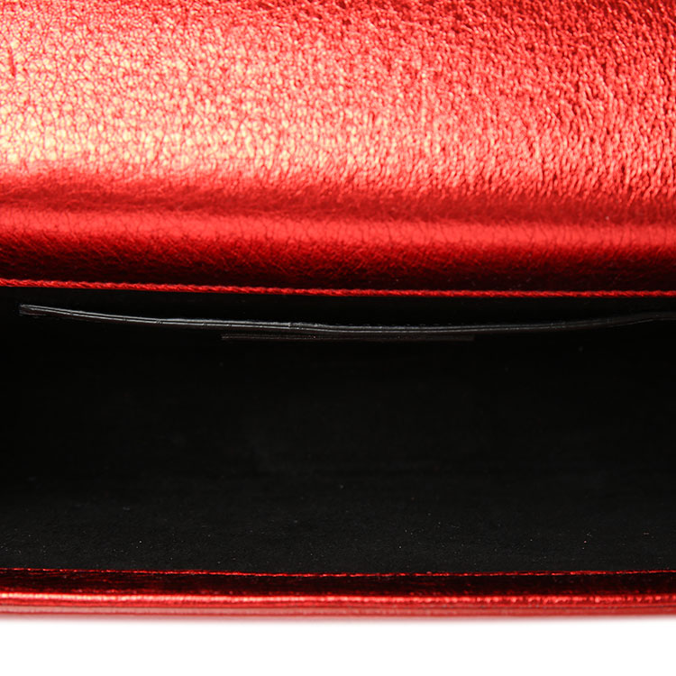 yves saint laurent(圣罗兰) 荧光红色皮质手包