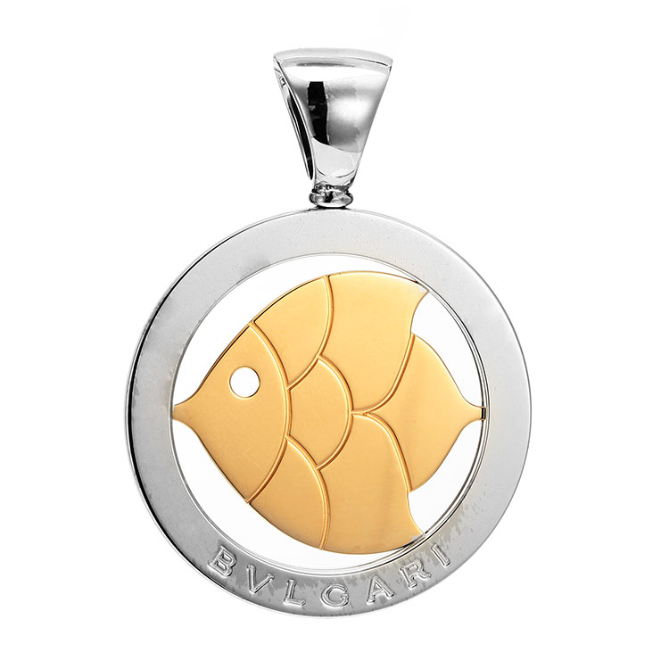 bvlgari(宝格丽) 18k黄金/钢鱼形吊坠